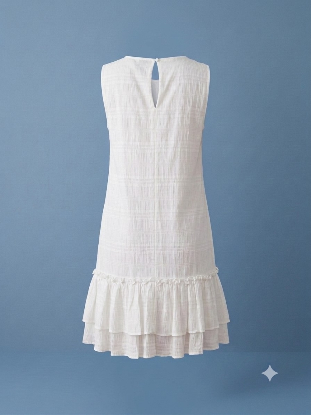 Tommy Hilfiger White Sleeveless Tiered Mini Dress - Picture 2 of 6